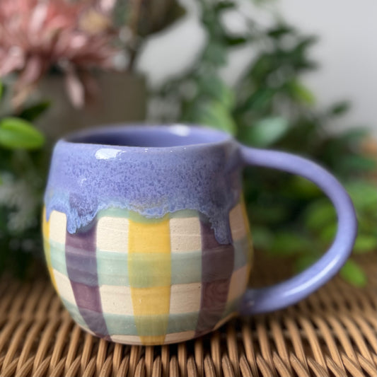 Violet Fields Gingham Cosy Mug