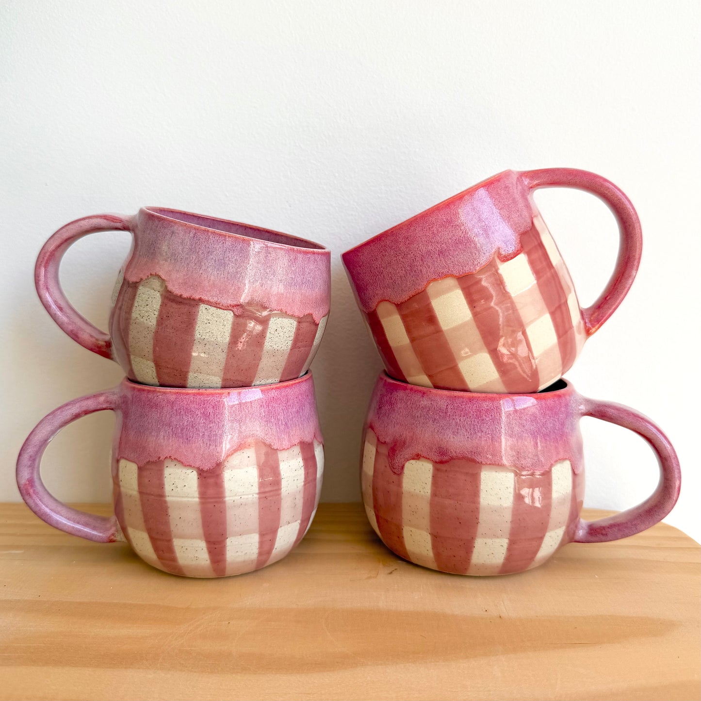 Pink Gingham Cosy Mug