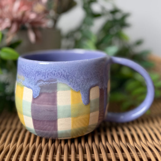 Violet Fields Gingham Cosy Mug